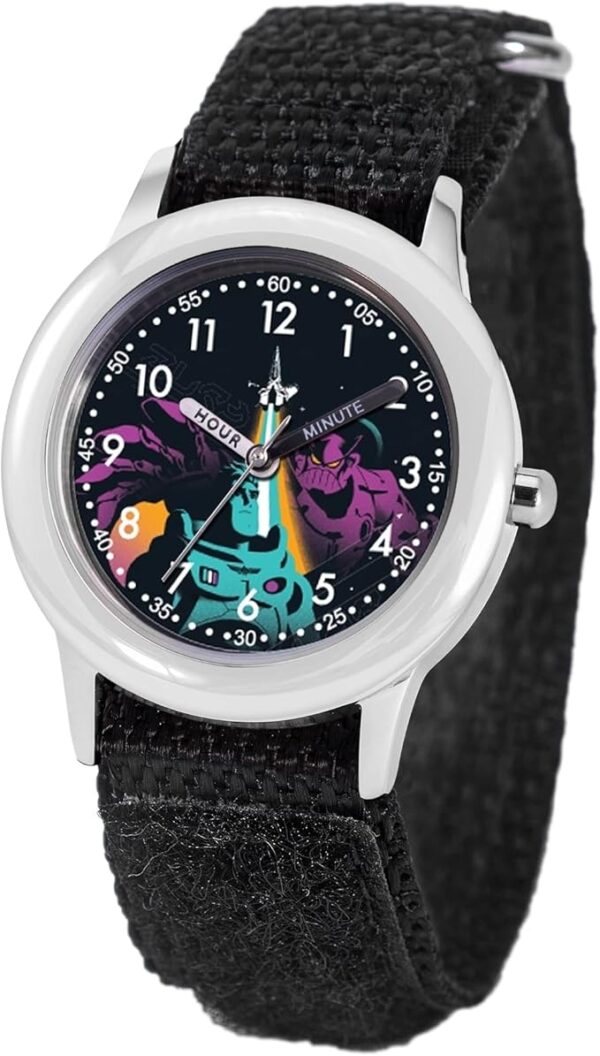Disney Lightyear Kids' Bezel Stainless Steel Time Teacher Analog Nylon Strap Watch
